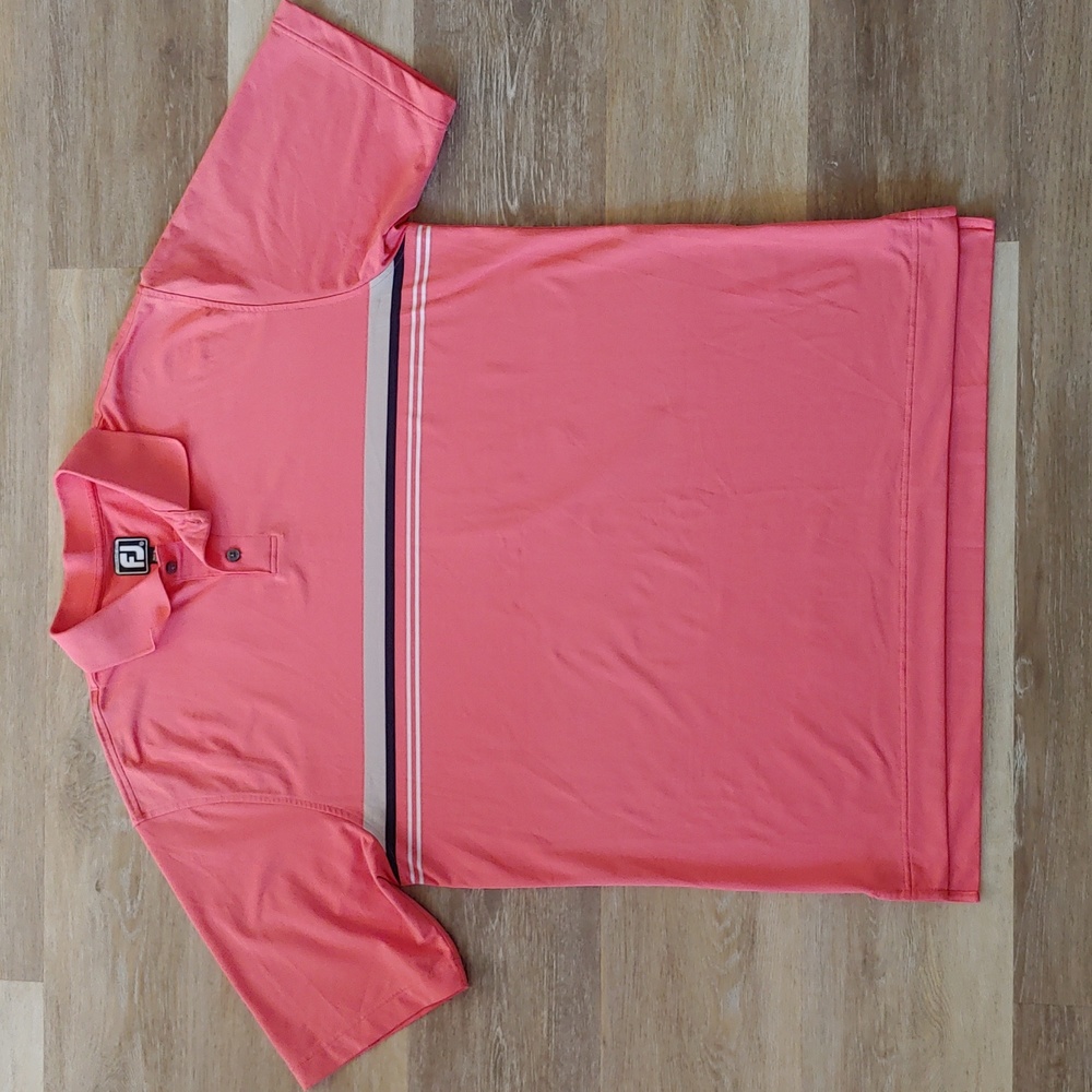 Footjoy Athletic Fit Men's Coral Golf Polo Shirt Size XL